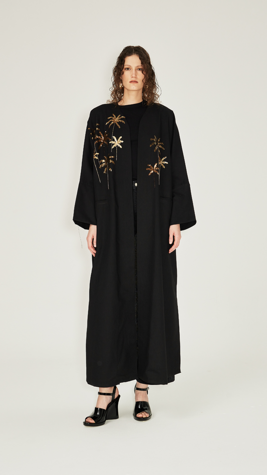 HEM0009 - Golden Palms On Linen