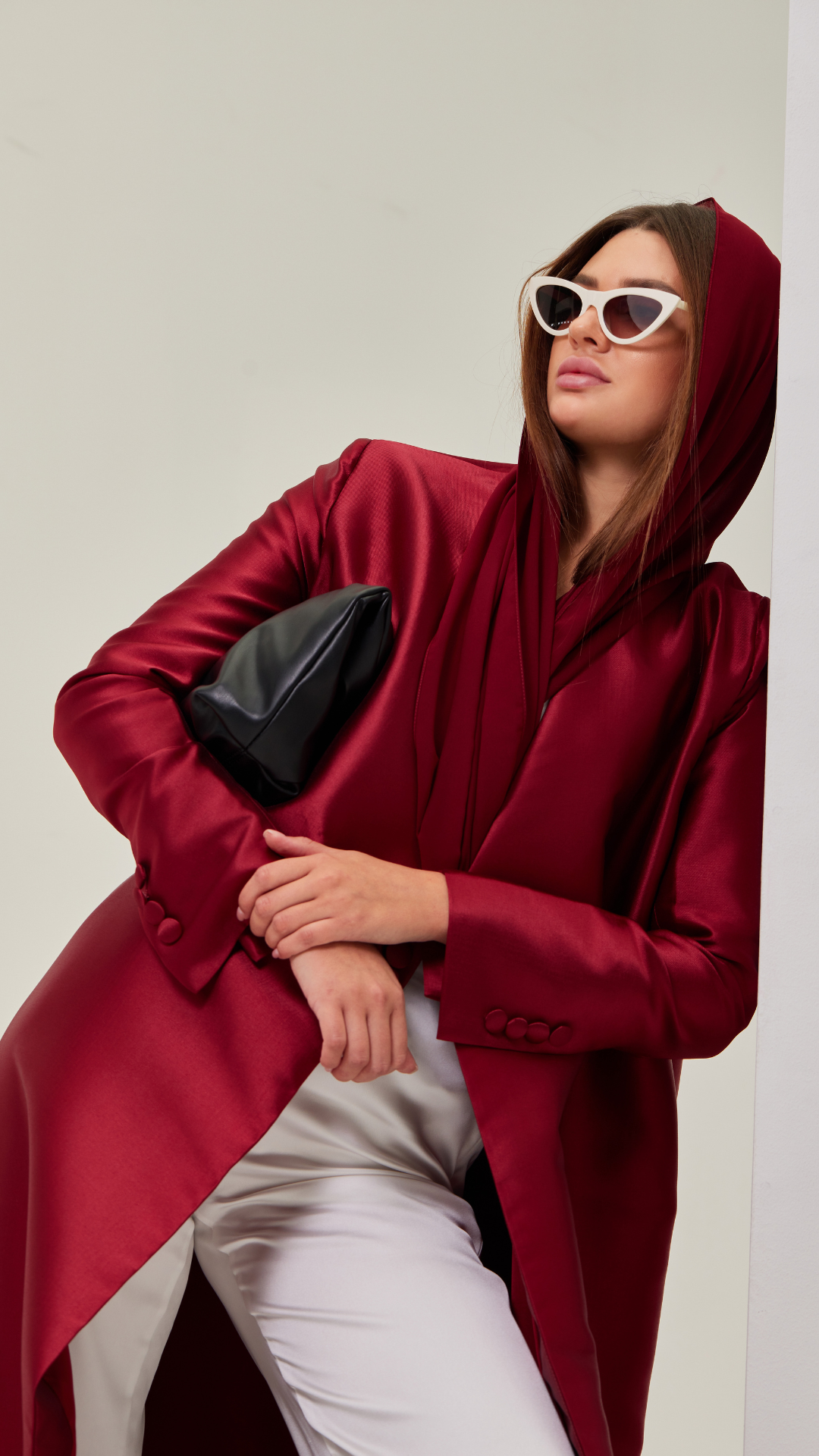 HEM0023 - Taffeta Blazer Red Maroon