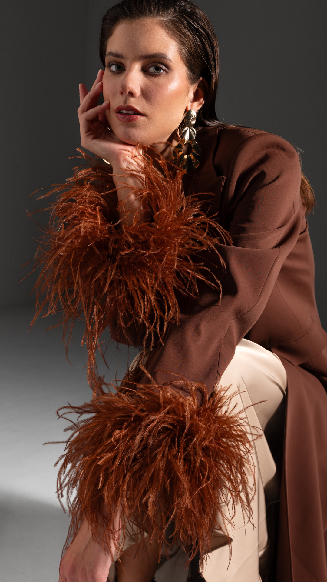 HEM0034 - Feather Blazer brown