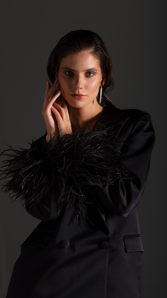 HEM0035 - Feather Blazer Black