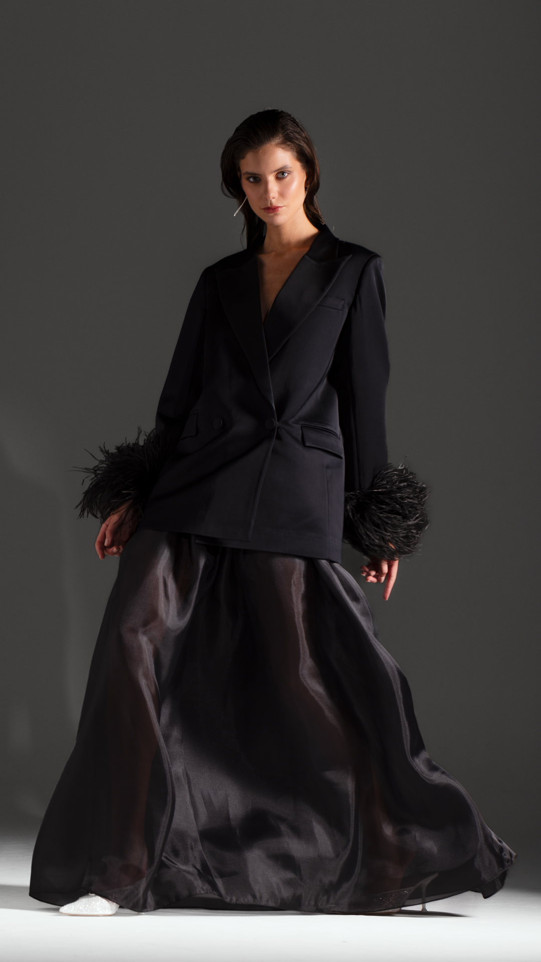 HEM0035 - Feather Blazer Black