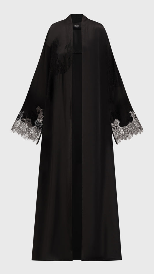 HEM0061 - LACE SATIN in Black