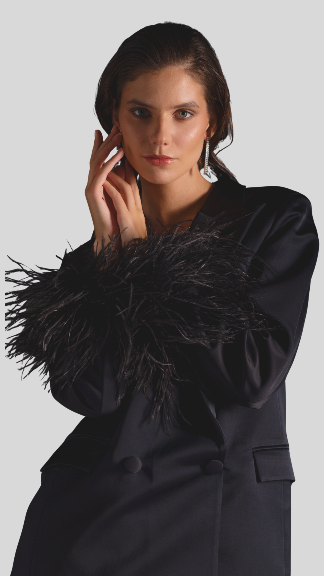 HEM0035 - Feather Blazer Black