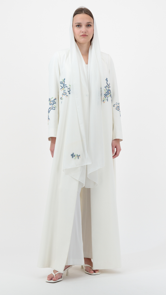 HEM0075 - Floral Wrap in Off White